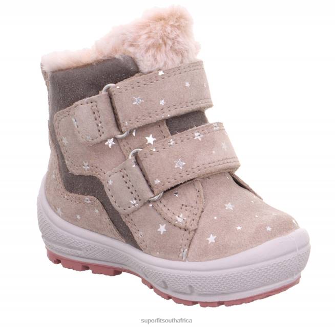 GROOVY - Boot with Velcro Fastener Babies Beige/Grey NLL0453 Superfit Boots