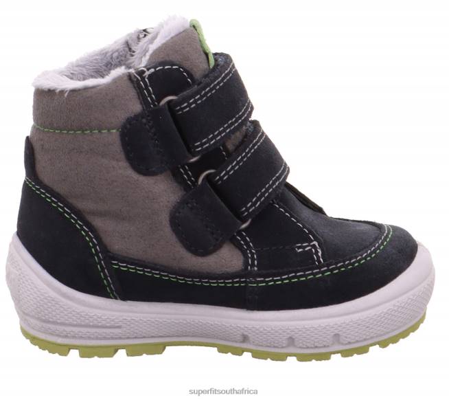 GROOVY - Boot with Velcro Fastener Babies Grey/Green NLL0448 Superfit Boots