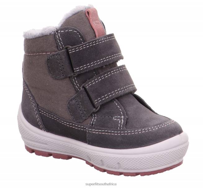 GROOVY - Boot with Velcro Fastener Babies Grey/Pink NLL0494 Superfit Boots