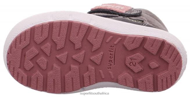 GROOVY - Boot with Velcro Fastener Babies Grey/Pink NLL0494 Superfit Boots