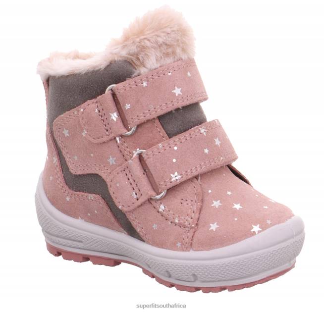 GROOVY - Boot with Velcro Fastener Babies Pink/Grey NLL0445 Superfit Boots