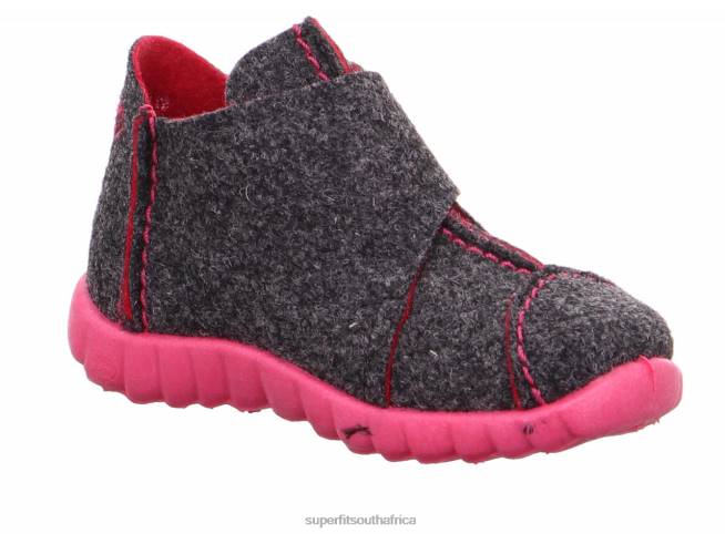 HAPPY - Slipper with Velcro Fastener Babies Grey/Pink NLL0127 Superfit Slippers