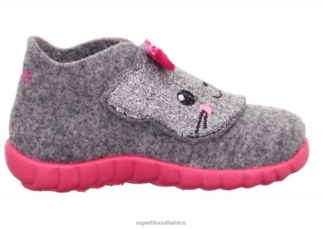 HAPPY - Slipper with Velcro Fastener Babies Light Grey/Pink NLL0160 Superfit Slippers