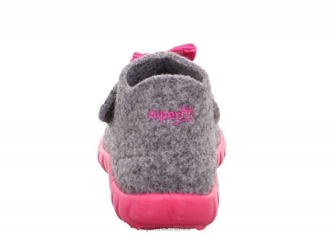 HAPPY - Slipper with Velcro Fastener Babies Light Grey/Pink NLL0160 Superfit Slippers