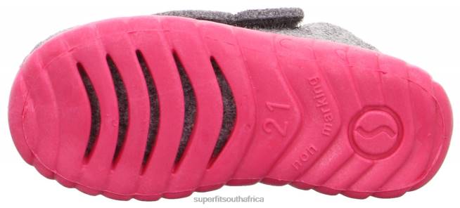 HAPPY - Slipper with Velcro Fastener Babies Light Grey/Pink NLL0160 Superfit Slippers