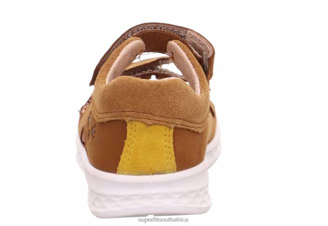 LAGOON - Sandal with Velcro Fastener Babies Brown/Yellow NLL0216 Superfit Sandals