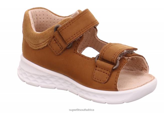 LAGOON - Sandal with Velcro Fastener Babies Brown/Yellow NLL0216 Superfit Sandals