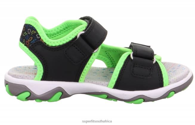 MIKE 30 - Sandal with Velcro Fastener Toddlers Black/Light Green NLL0674 Superfit Sandals