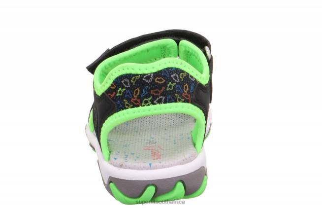 MIKE 30 - Sandal with Velcro Fastener Toddlers Black/Light Green NLL0674 Superfit Sandals