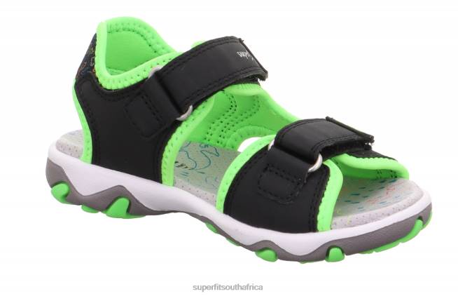 MIKE 30 - Sandal with Velcro Fastener Toddlers Black/Light Green NLL0674 Superfit Sandals