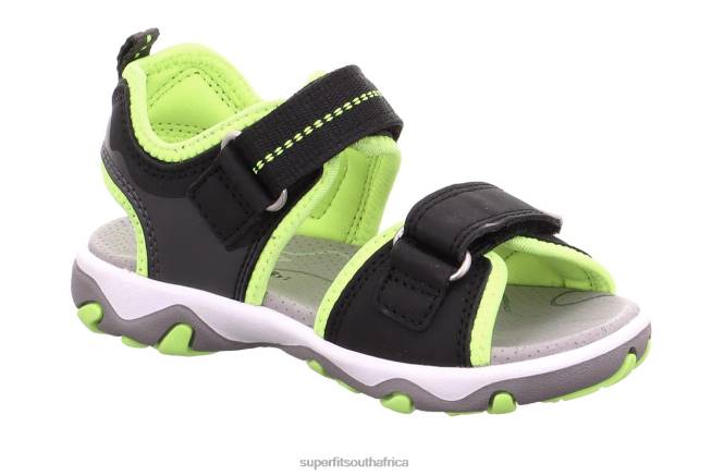 MIKE 30 - Sandal with Velcro Fastener Toddlers Black/Yellow NLL0658 Superfit Sandals