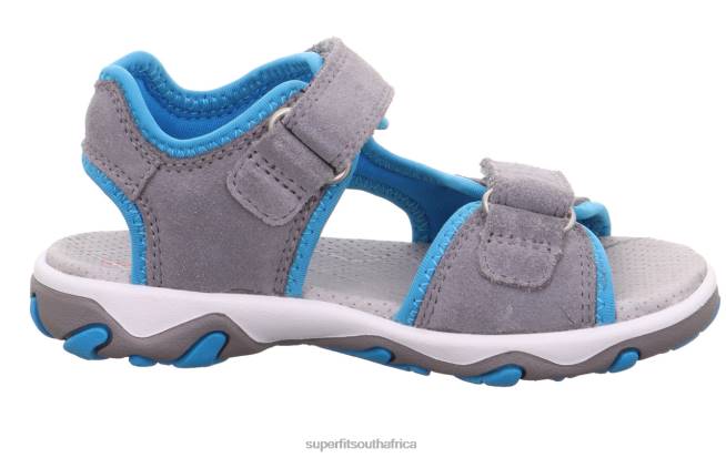 MIKE 30 - Sandal with Velcro Fastener Toddlers Light Grey/Turquoise NLL0636 Superfit Sandals