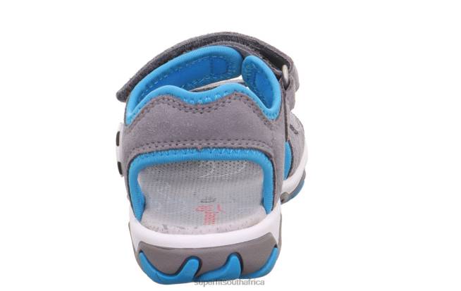 MIKE 30 - Sandal with Velcro Fastener Toddlers Light Grey/Turquoise NLL0636 Superfit Sandals