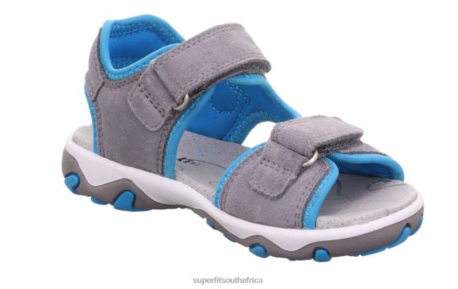 MIKE 30 - Sandal with Velcro Fastener Toddlers Light Grey/Turquoise NLL0636 Superfit Sandals