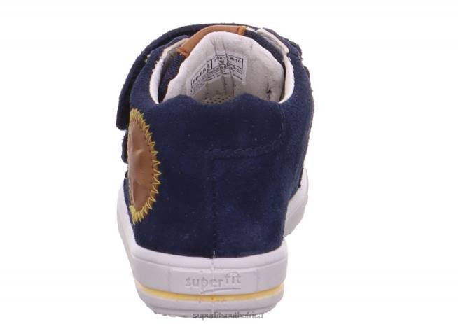 MOPPY - Sneakers low with Velcro Fastener Babies Blue/Brown NLL0414 Superfit Low Sneakers