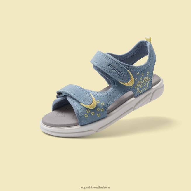 PIXIE - Sandal with Velcro Fastener Toddlers Blue/Yellow NLL0650 Superfit Sandals