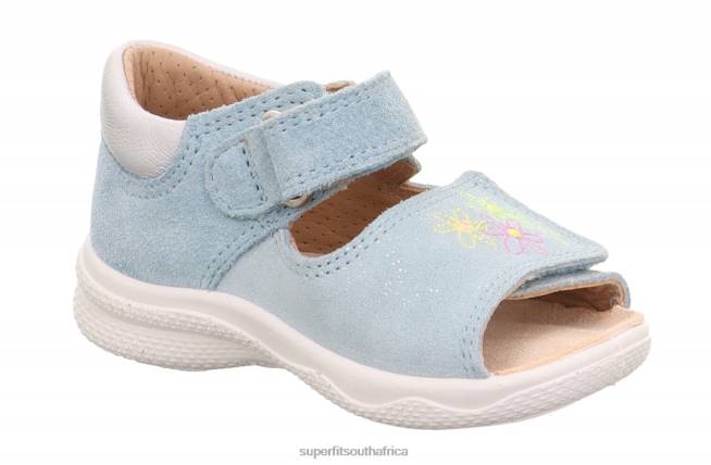 POLLY - Sandal with Velcro Fastener Babies Light Blue/Silver NLL0186 Superfit Sandals