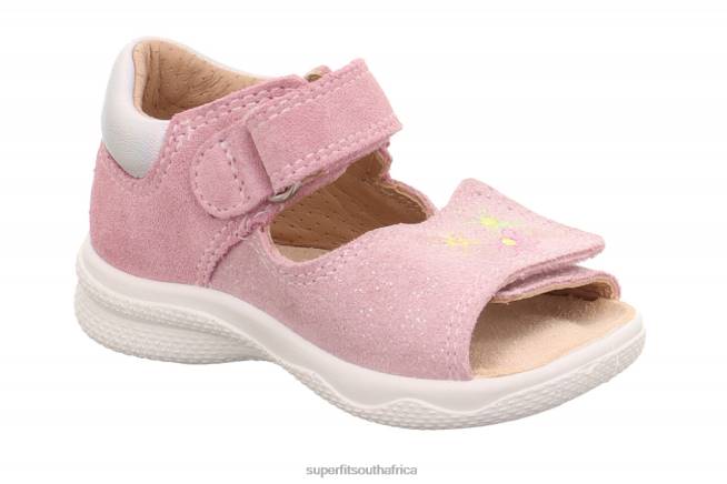 POLLY - Sandal with Velcro Fastener Babies Pink/Silver NLL0183 Superfit Sandals