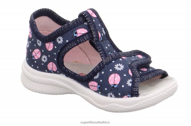 POLLY - Slipper with Velcro Fastener Babies Blue/Multicoloured NLL041 Superfit Slippers