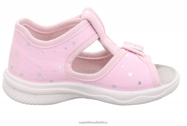 POLLY - Slipper with Velcro Fastener Babies Pink/Silver NLL02 Superfit Slippers