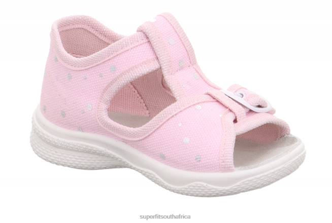 POLLY - Slipper with Velcro Fastener Babies Pink/Silver NLL02 Superfit Slippers