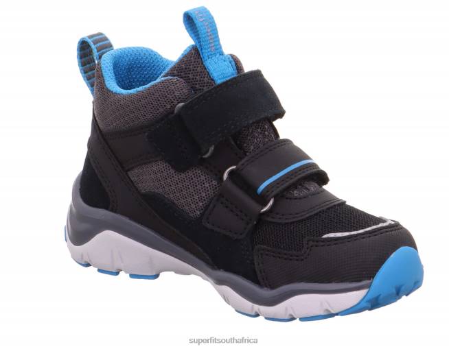 SPORT5 - Sneakers high with Velcro Fastener Babies Black/Light Blue NLL0416 Superfit High Sneakers