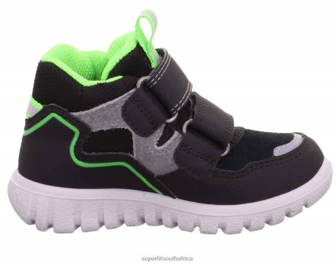 SPORT7 MINI - Sneakers high with Velcro Fastener Babies Black/Green NLL0401 Superfit High Sneakers