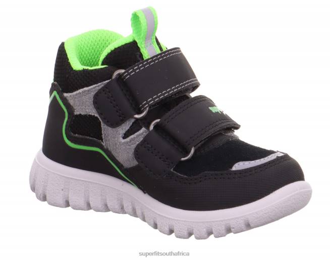 SPORT7 MINI - Sneakers high with Velcro Fastener Babies Black/Green NLL0401 Superfit High Sneakers