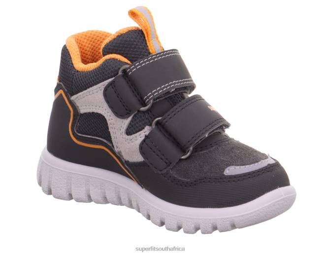 SPORT7 MINI - Sneakers high with Velcro Fastener Babies Grey/Orange NLL0365 Superfit High Sneakers