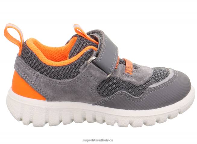 SPORT7 MINI - Sneakers low with Velcro Fastener Babies Light Grey/Orange NLL0348 Superfit Low Sneakers