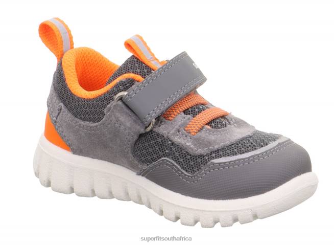 SPORT7 MINI - Sneakers low with Velcro Fastener Babies Light Grey/Orange NLL0348 Superfit Low Sneakers