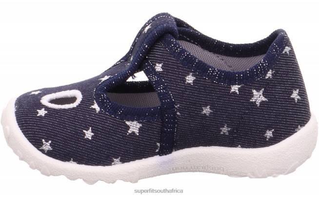 SPOTTY - Slipper with Velcro Fastener Babies Blue/Silver NLL045 Superfit Slippers