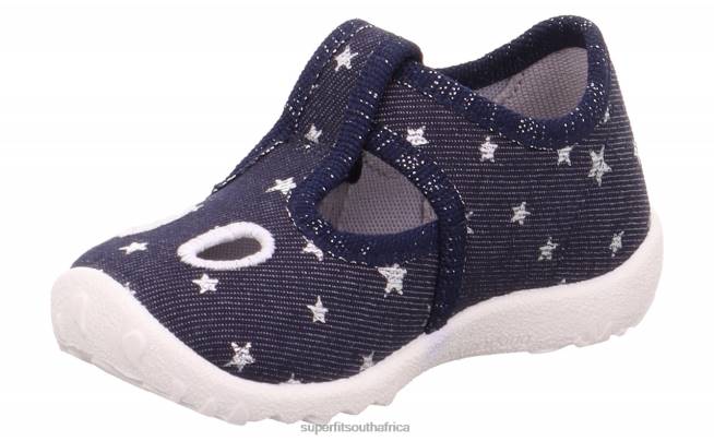 SPOTTY - Slipper with Velcro Fastener Babies Blue/Silver NLL045 Superfit Slippers