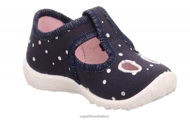 SPOTTY - Slipper with Velcro Fastener Babies Dark Blue/Silver NLL093 Superfit Slippers