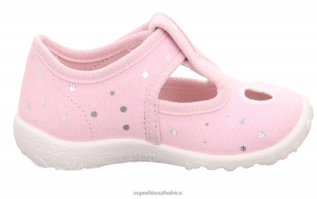 SPOTTY - Slipper with Velcro Fastener Babies Pink/Silver NLL058 Superfit Slippers