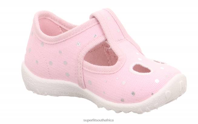 SPOTTY - Slipper with Velcro Fastener Babies Pink/Silver NLL058 Superfit Slippers