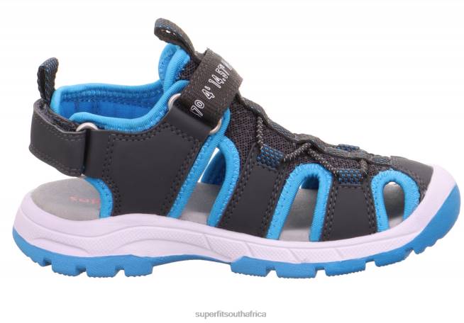 TORNADO LIGHT - Sandal with Velcro Fastener Toddlers Grey/Light Blue NLL0624 Superfit Sandals