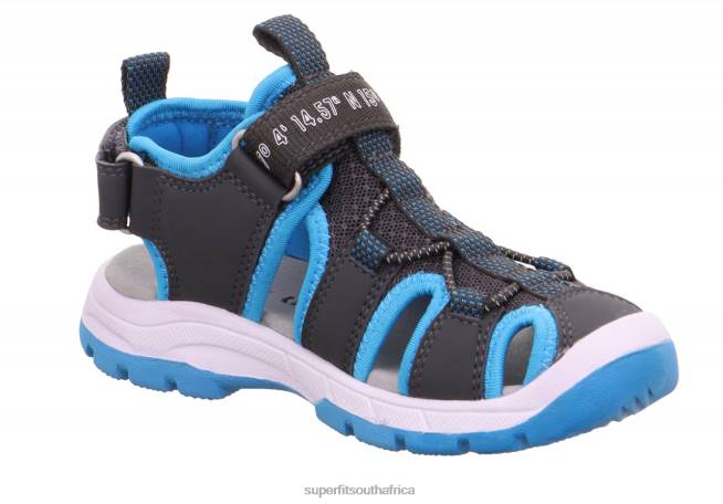 TORNADO LIGHT - Sandal with Velcro Fastener Toddlers Grey/Light Blue NLL0624 Superfit Sandals