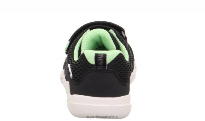 TRACE - Sneakers low with Velcro Fastener Babies Black/Light Green NLL0546 Superfit Low Sneakers