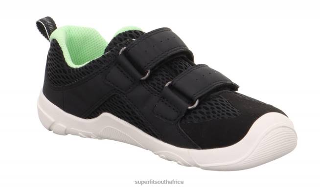 TRACE - Sneakers low with Velcro Fastener Babies Black/Light Green NLL0546 Superfit Low Sneakers