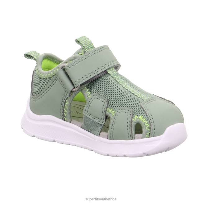 WAVE - Sandal with Velcro Fastener Babies Light Green/Yellow NLL0207 Superfit Sandals