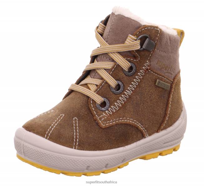 GROOVY - Boot with Lacing Babies Brown/Yellow NLL0464 Superfit Boots