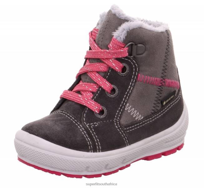 GROOVY - Boot with Lacing Babies Grey/Pink NLL0443 Superfit Boots