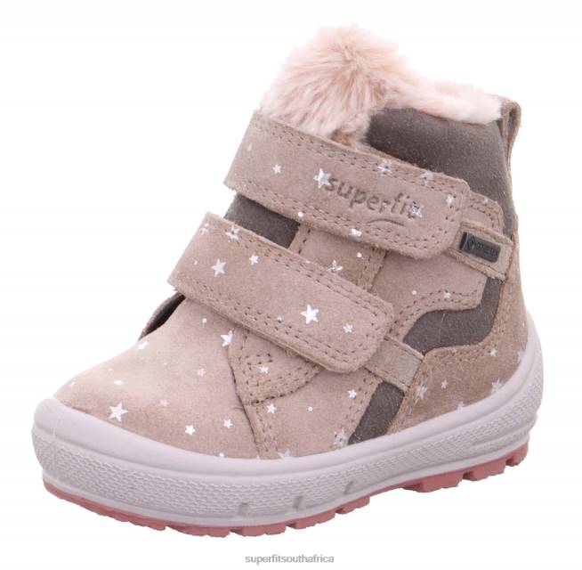 GROOVY - Boot with Velcro Fastener Babies Beige/Grey NLL0453 Superfit Boots