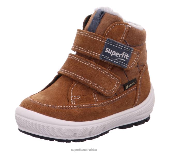 GROOVY - Boot with Velcro Fastener Babies Brown/Blue NLL0473 Superfit Boots