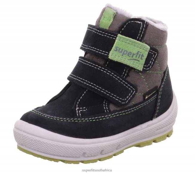 GROOVY - Boot with Velcro Fastener Babies Grey/Green NLL0448 Superfit Boots