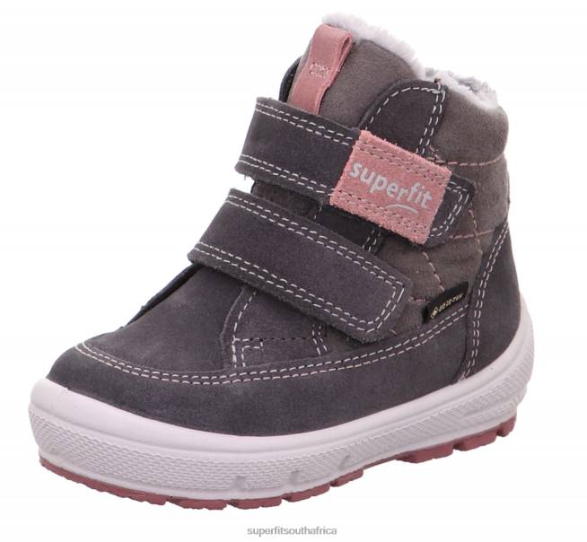 GROOVY - Boot with Velcro Fastener Babies Grey/Pink NLL0494 Superfit Boots