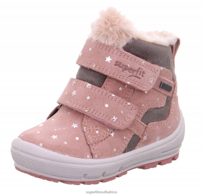 GROOVY - Boot with Velcro Fastener Babies Pink/Grey NLL0445 Superfit Boots