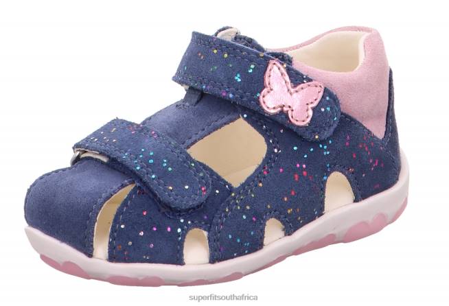 FANNI - Sandal with Velcro Fastener Babies Blue/Pink NLL0189 Superfit Sandals