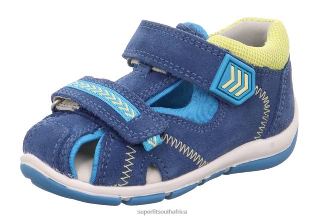 FREDDY - Sandal with Velcro Fastener Babies Blue/Yellow NLL0234 Superfit Sandals